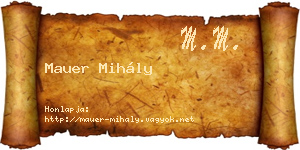 Mauer Mihály névjegykártya