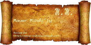 Mauer Mihály névjegykártya